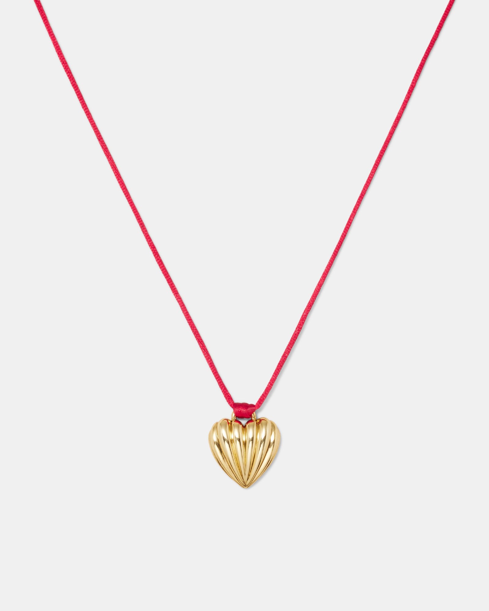 Bondi Heart Cord Necklace - Red