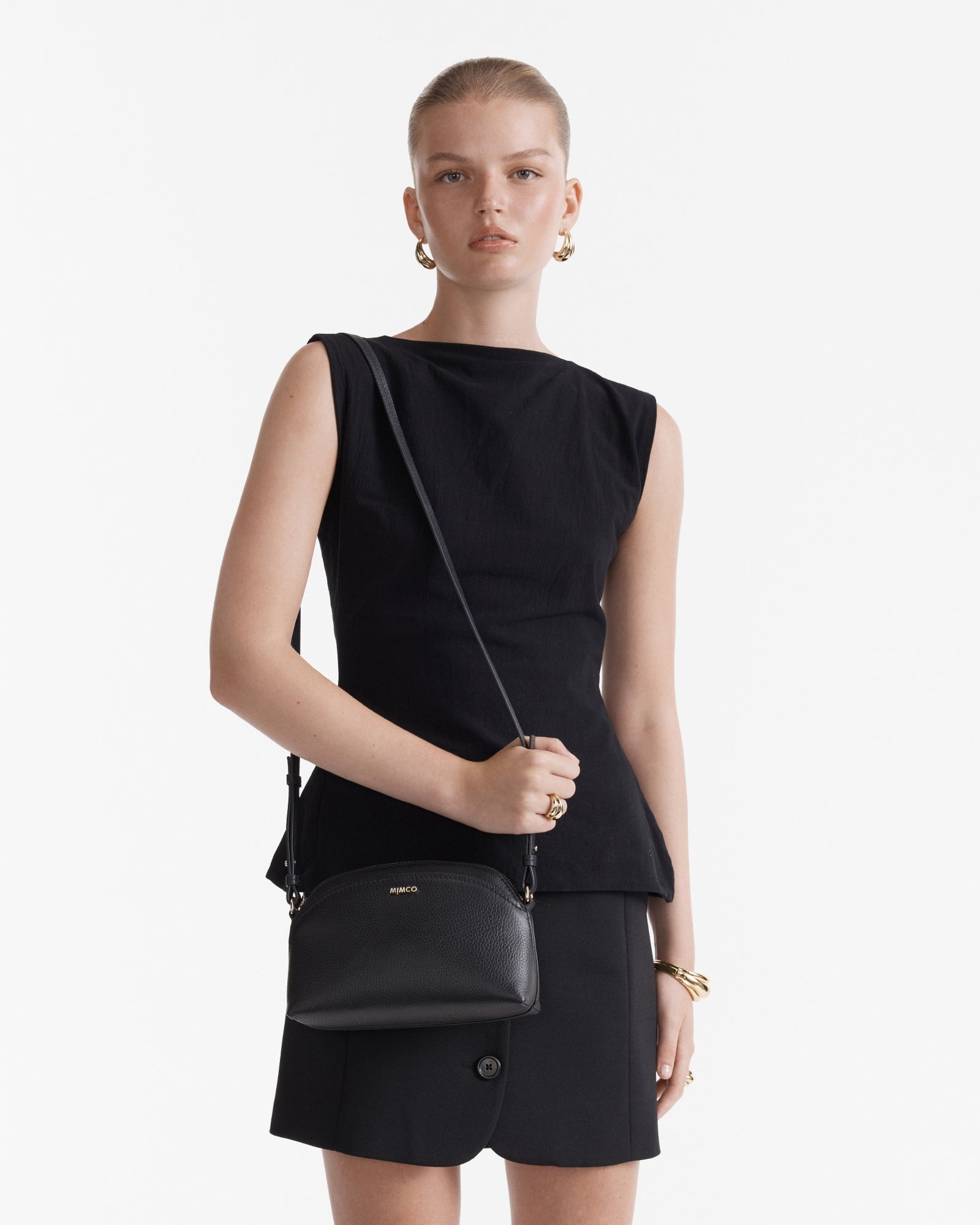 Natalie Crossbody Bag - Black Light Gold