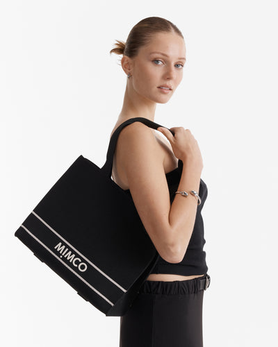 Blondie Boxy Tote Bag - Black Silver