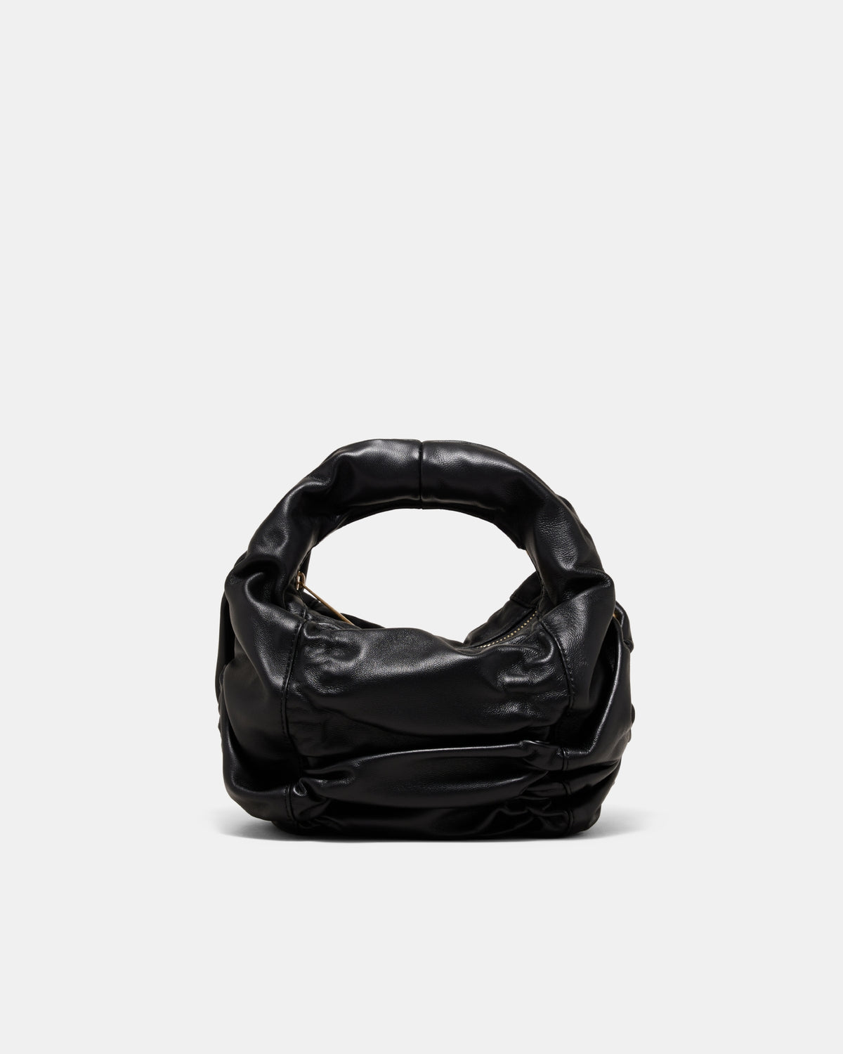Solace Mini Leather Grab Bag - Black Brushed LG