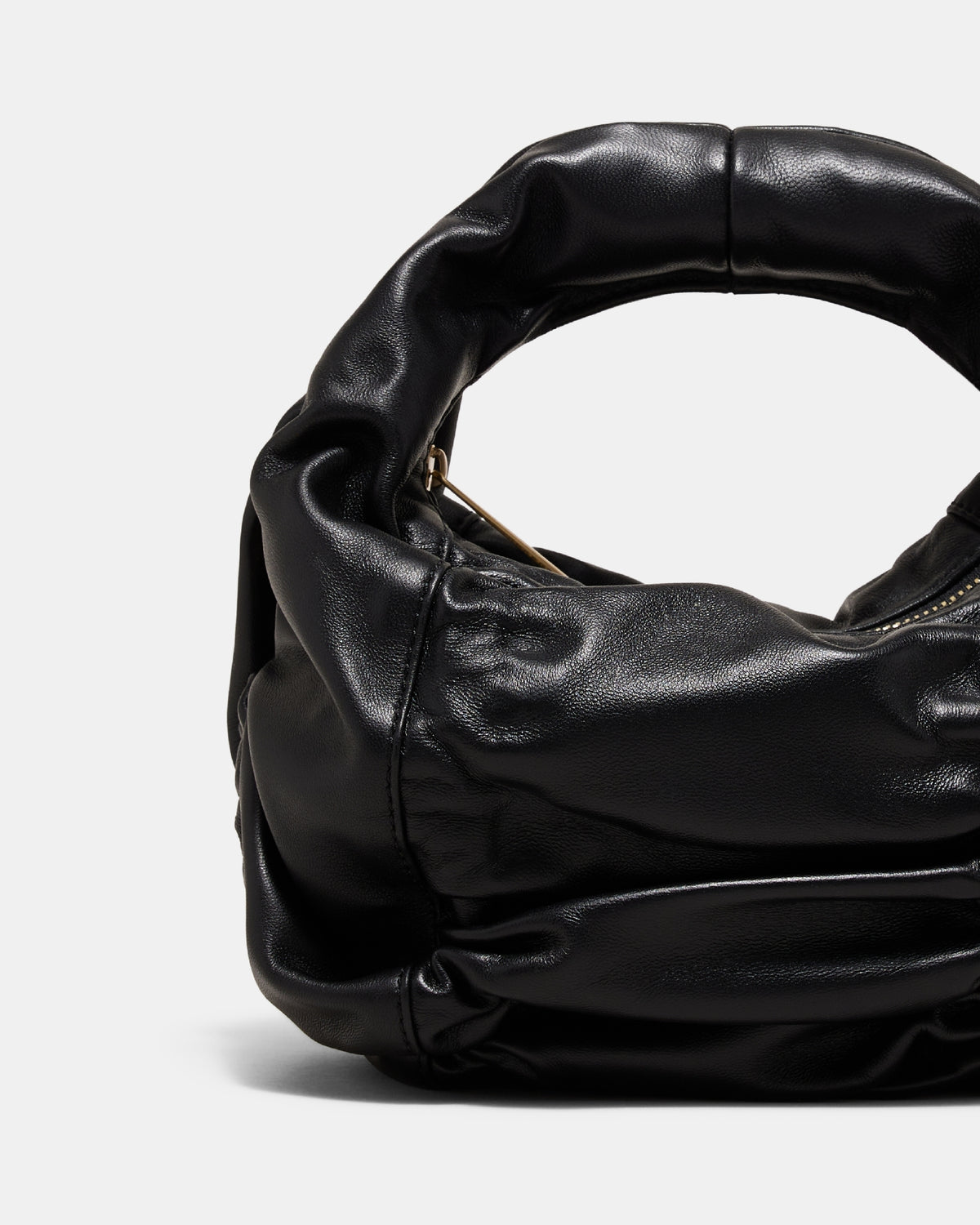 Solace Mini Leather Grab Bag - Black Brushed LG