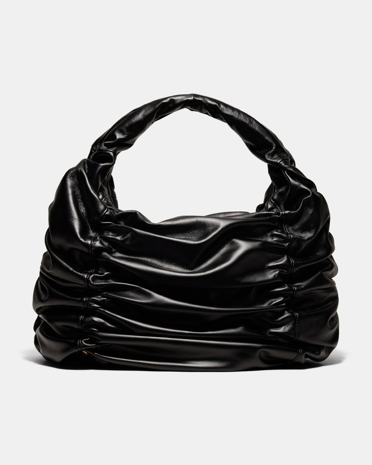 Solace Large Leather Crescent Bag - Black Brushed LG