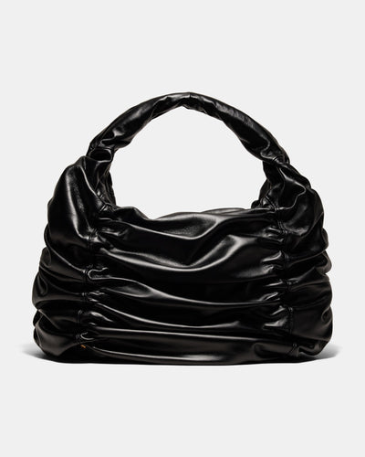 Solace Large Leather Crescent Bag - Black Brushed LG