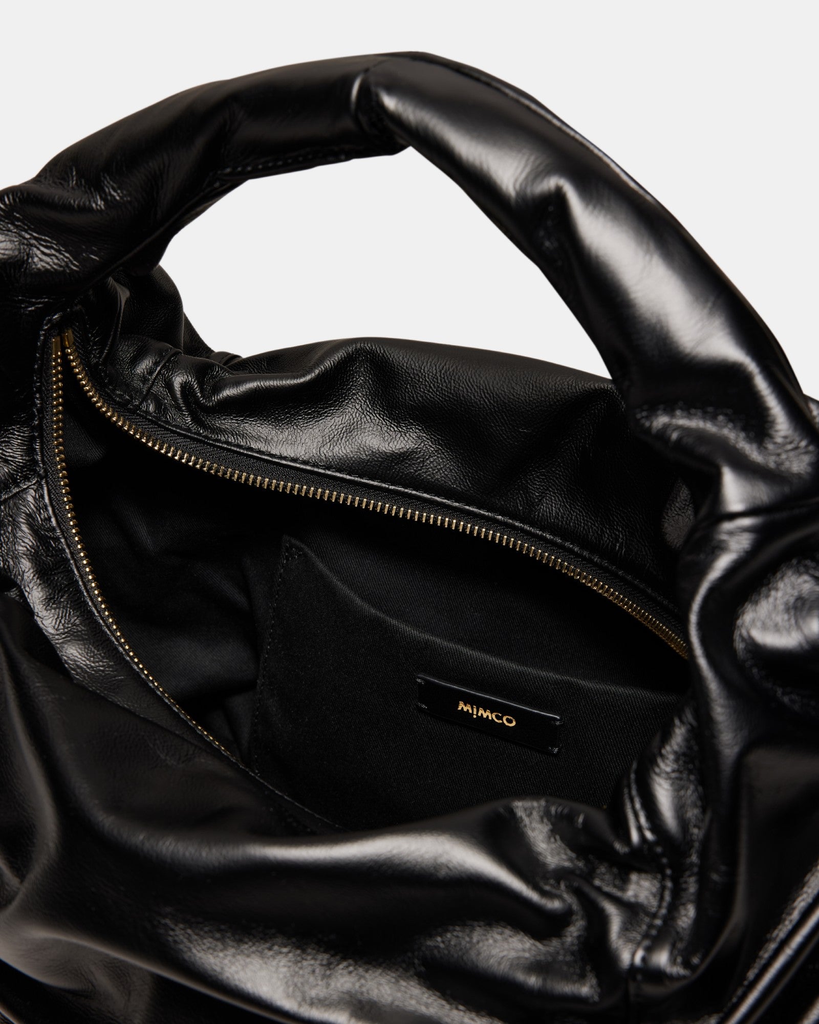 Solace Large Leather Crescent Bag - Black Brushed LG