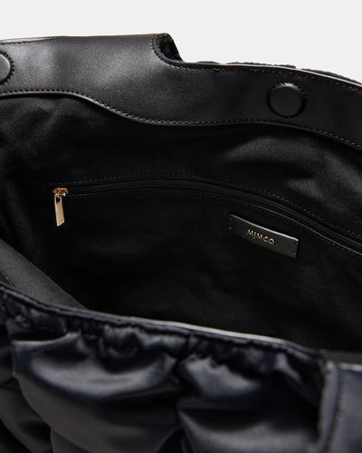 Isadora Quilted Tote Bag - Black Light Gold