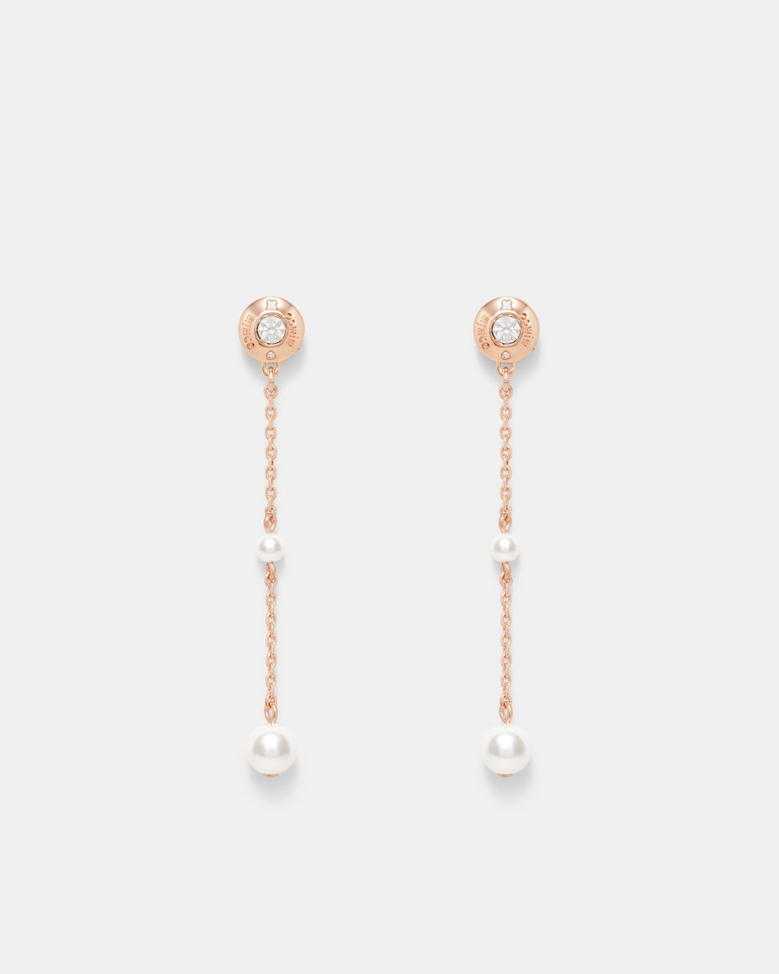 Enliven Pearl Drop Earrings - Rose Gold