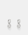 Enliven Charm Hoop Earrings - Silver