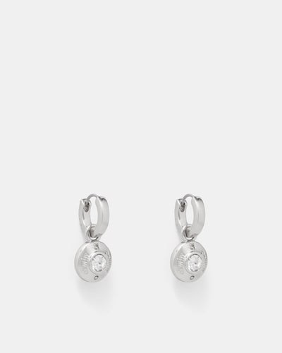 Enliven Charm Hoop Earrings - Silver