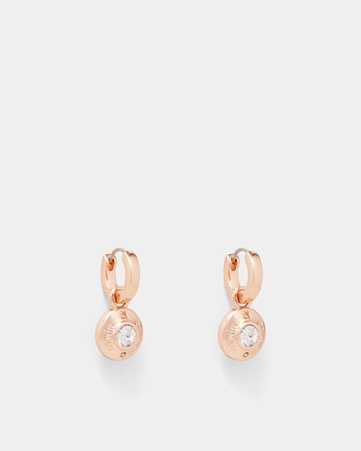 Enliven Charm Hoop Earrings - Rose Gold