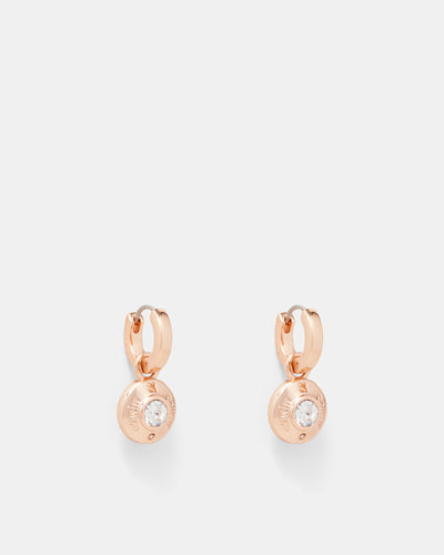 Enliven Charm Hoop Earrings - Rose Gold