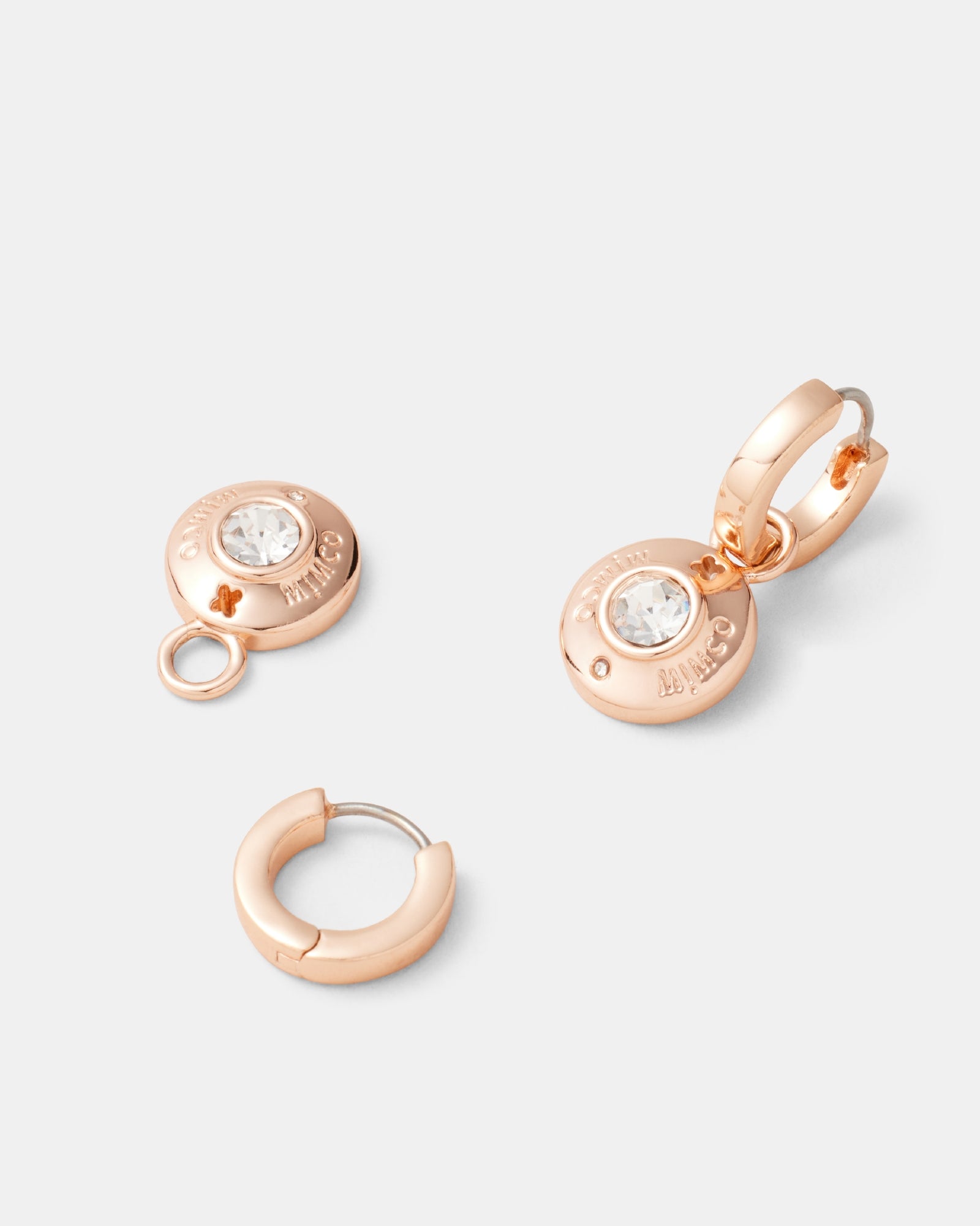 Enliven Charm Hoop Earrings - Rose Gold