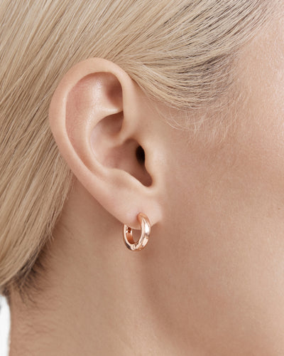Enliven Charm Hoop Earrings - Rose Gold