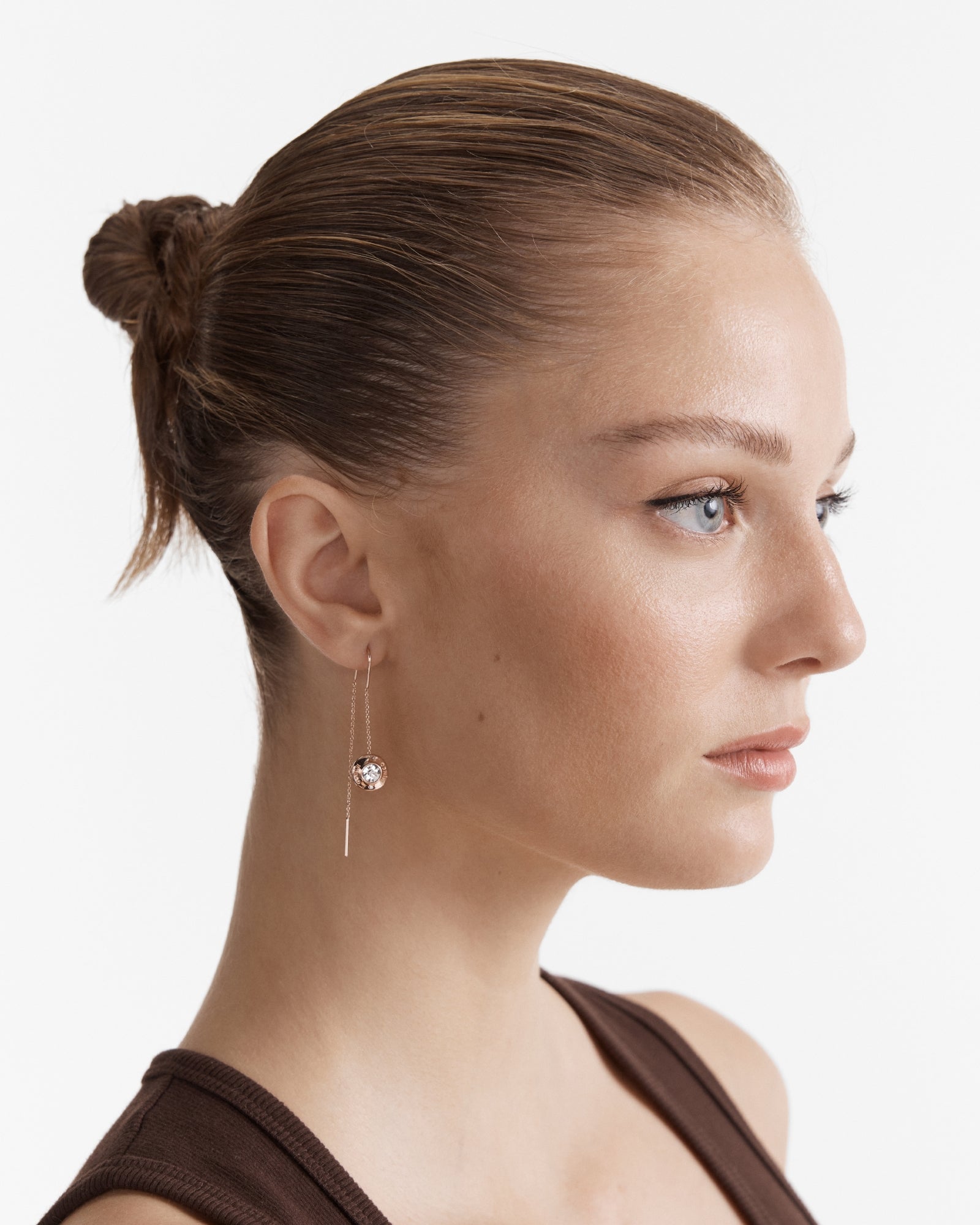 Enliven Thread Earrings - Rose Gold