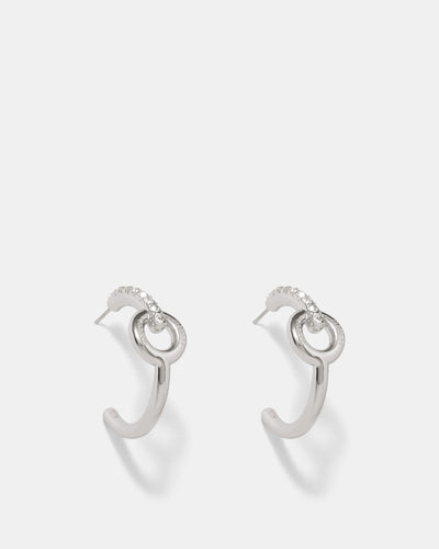 Circulate Large Hoop Earrings - Silver