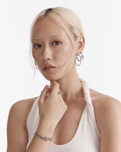 Circulate Large Hoop Earrings - Silver