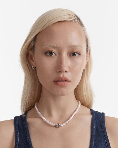 Circulate Pearl Necklace - Silver