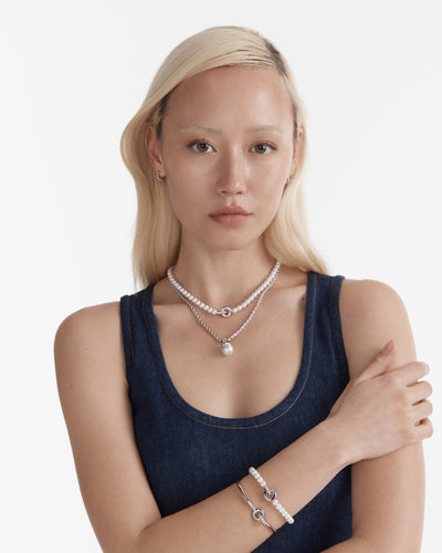 Circulate Pearl Necklace - Silver
