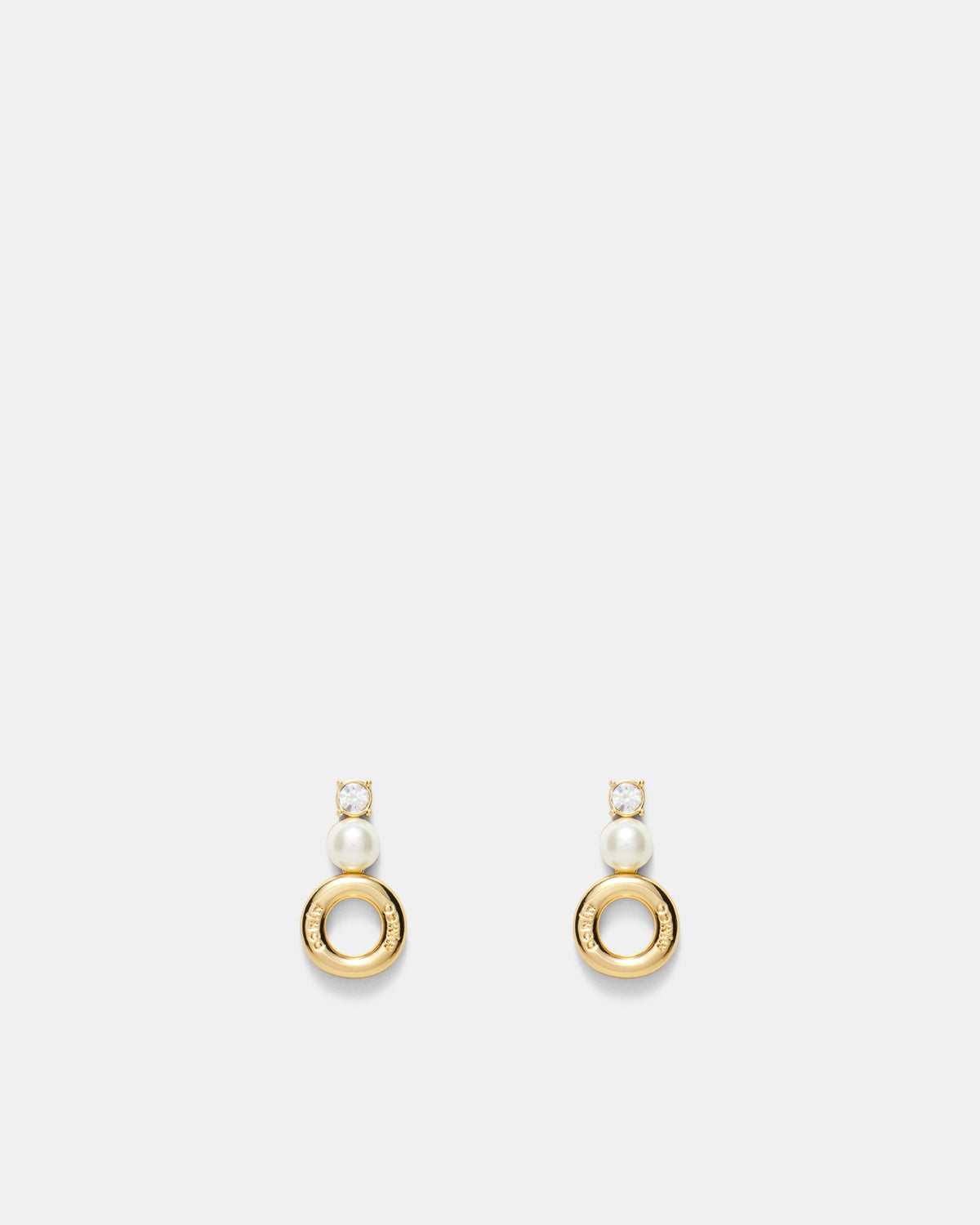 Circulate Drop Stud Earrings - Gold