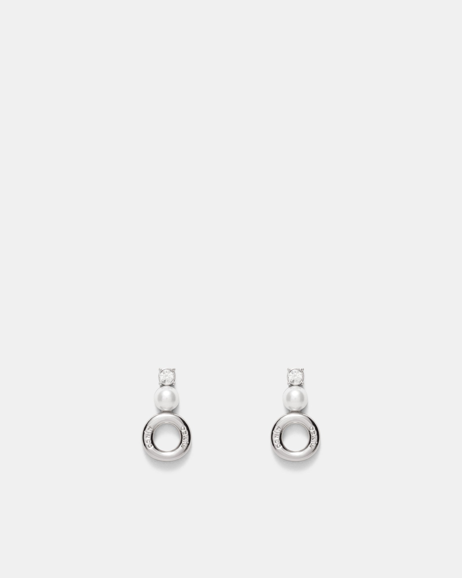 Circulate Drop Stud Earrings - Silver