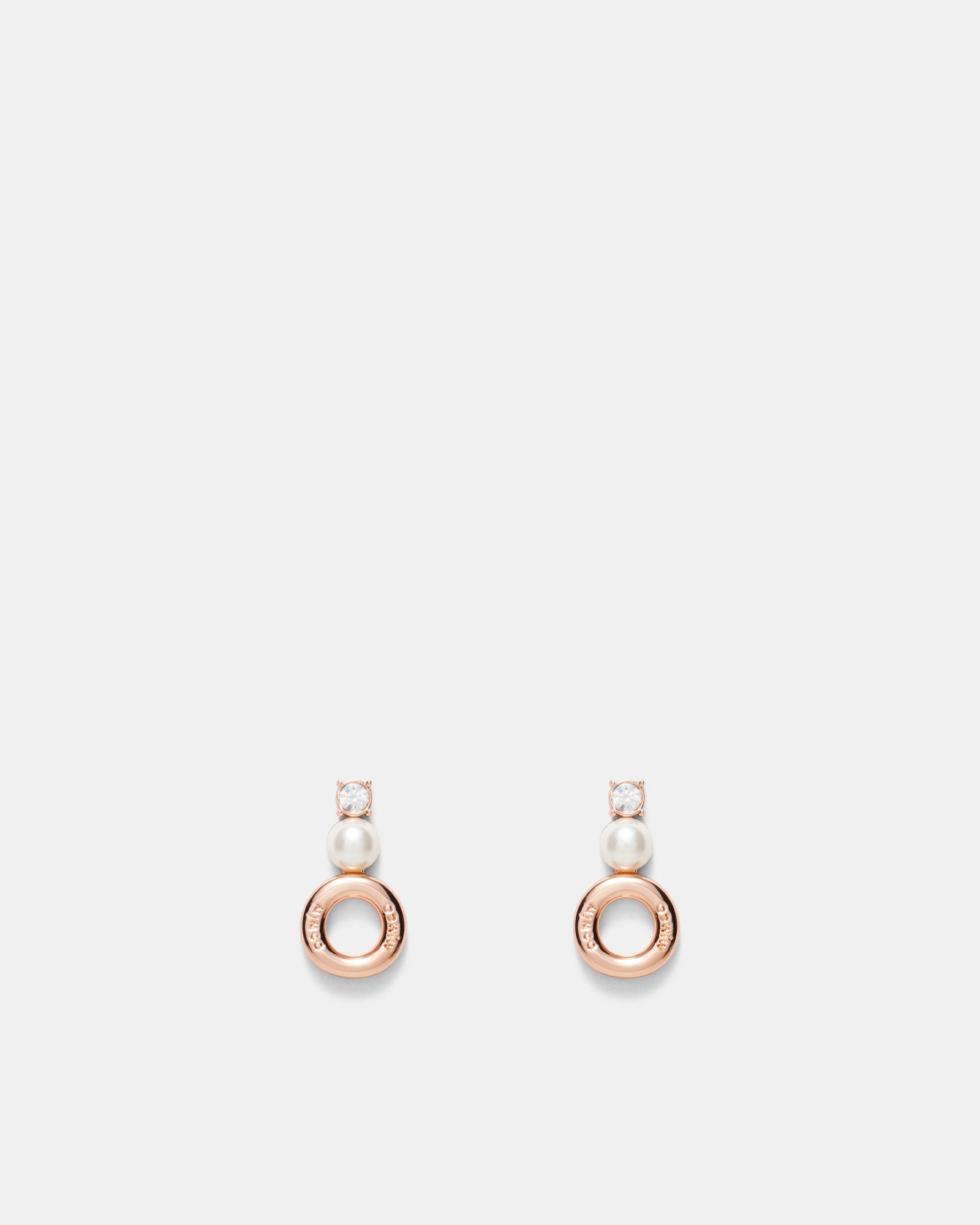 Circulate Drop Stud Earrings - Rose Gold
