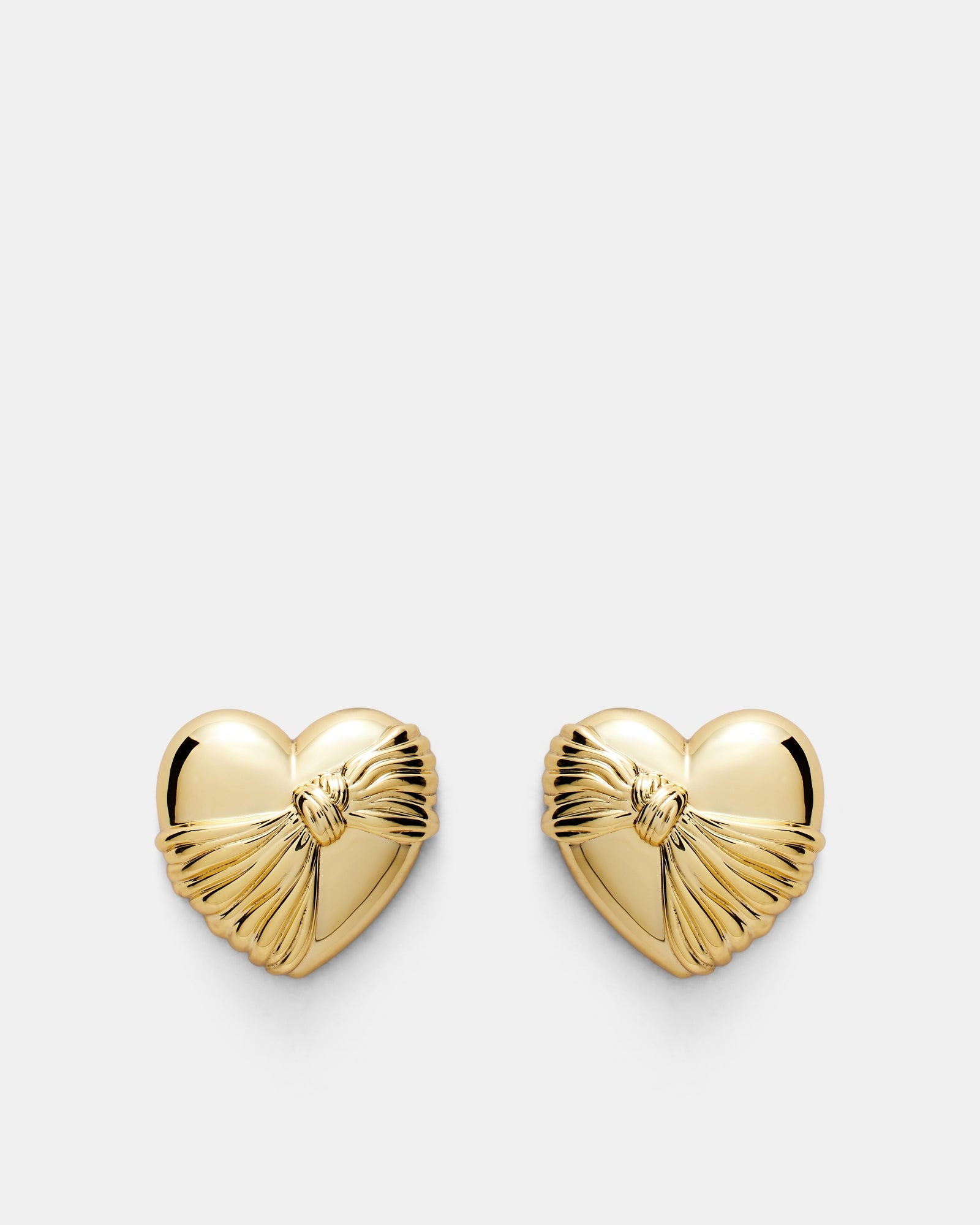 En Pointe Heart Stud Earrings - Gold