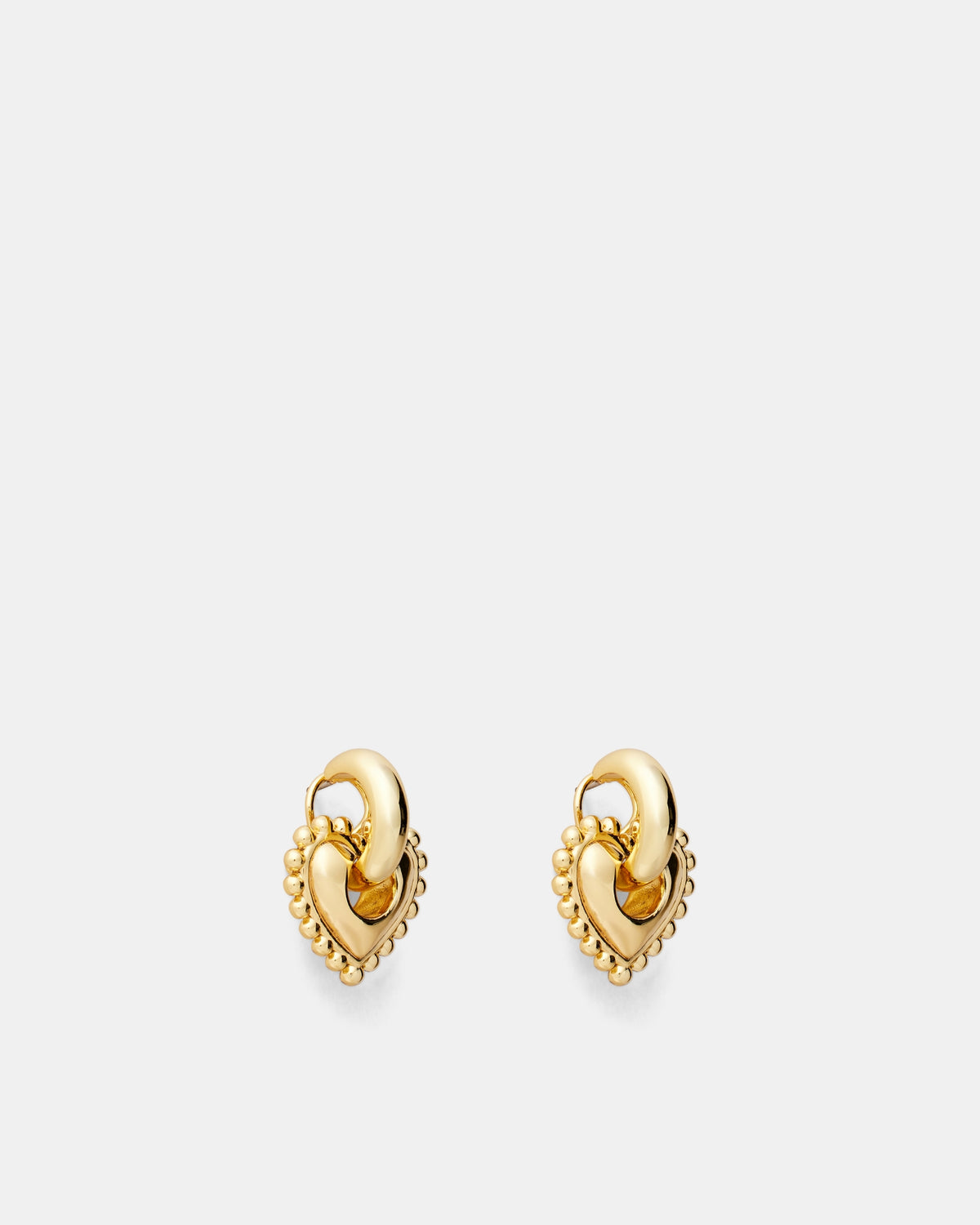 Demi Pointe Heart Hoop Earrings - Gold