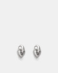 Demi Pointe Heart Hoop Earrings - Silver