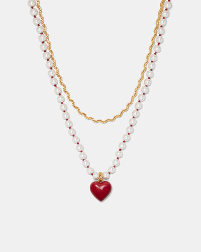 Heart Beat Necklace - Claret