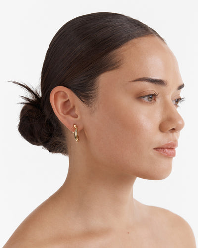 Link Up Hoop Earrings - Gold