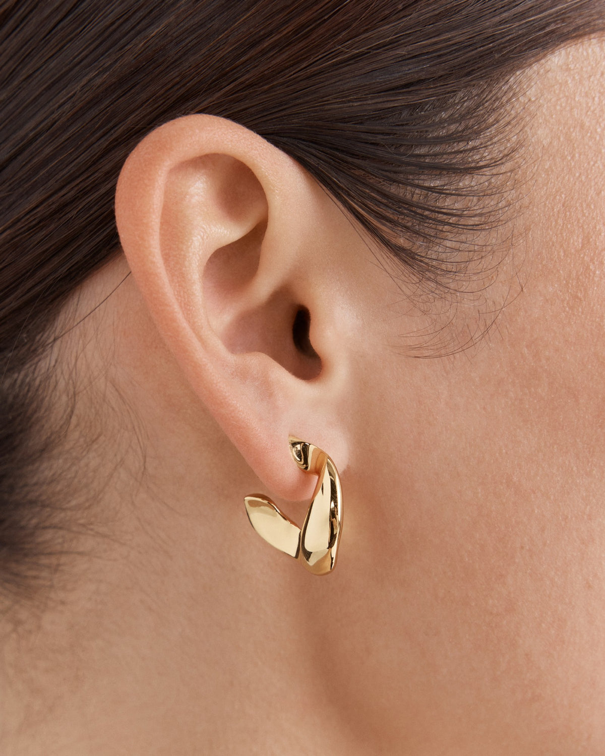 Link Up Hoop Earrings - Gold