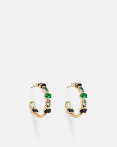 So Ornate Hoop Earrings - Pine