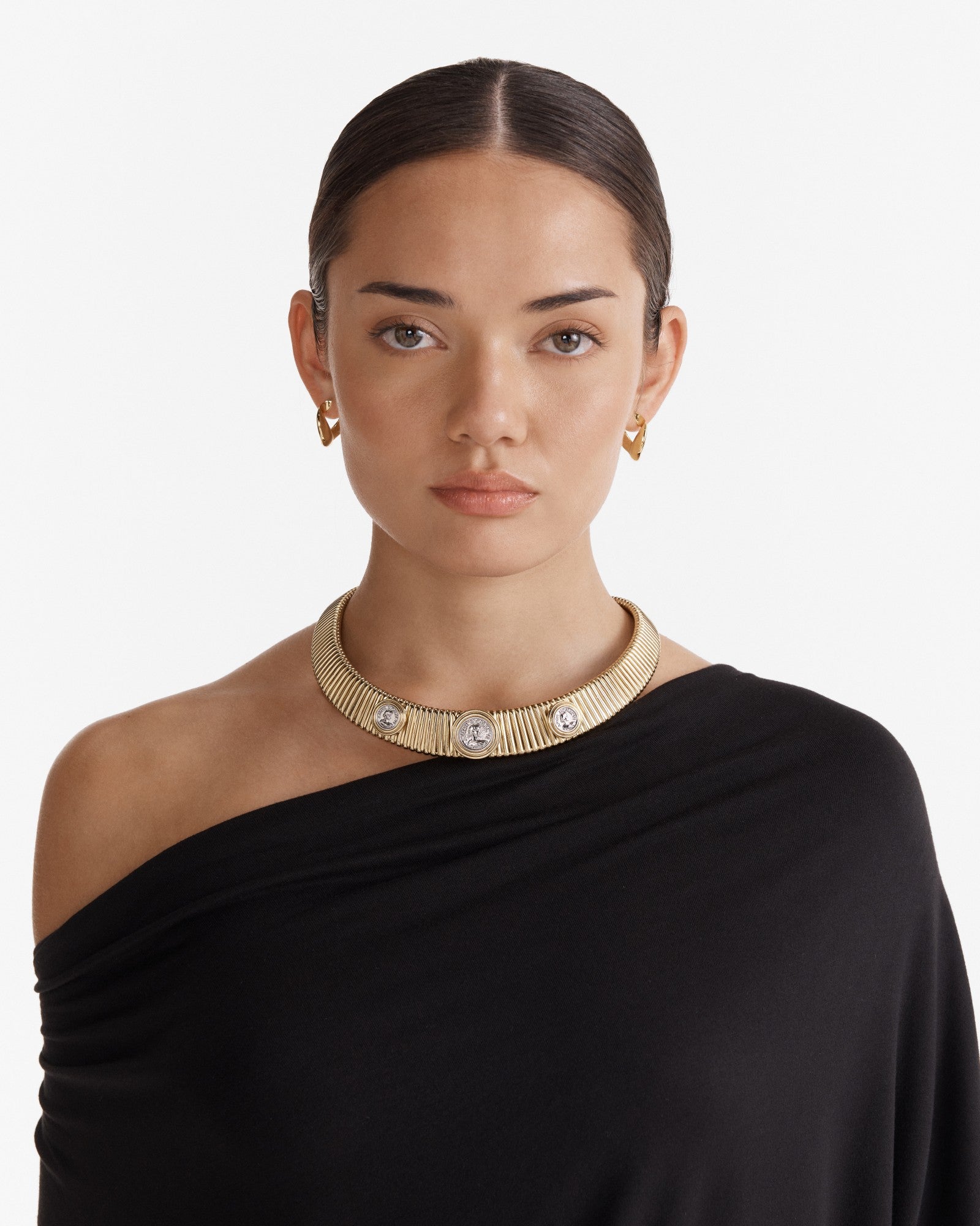 Penny Collar Necklace - Gold Silver