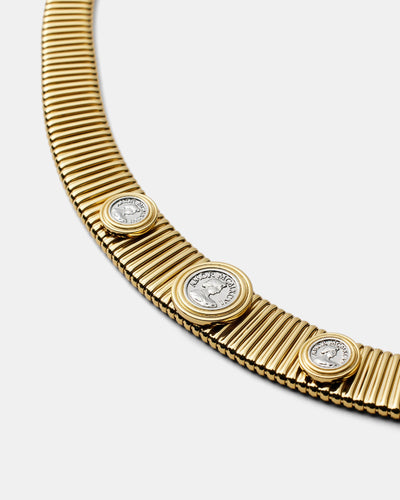 Penny Collar Necklace - Gold Silver