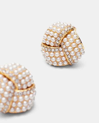 Tie The Knot Stud Earrings - Gold