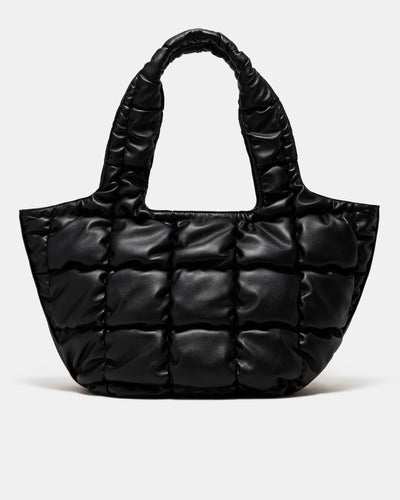 Isadora Quilted Tote Bag - Black