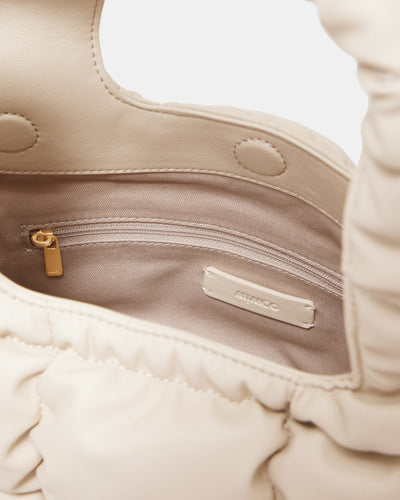 Isadora Quilted Mini Tote Bag - Pearl