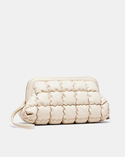 Isadora Quilted Clutch Bag - Pearl