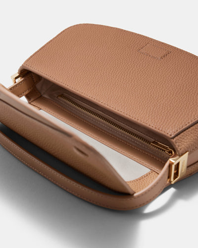 Giselle Mini Saddle Bag - Fawn
