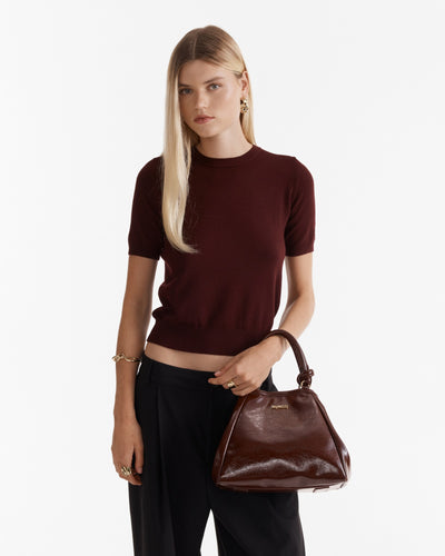 Yasmine Mini Tote Bag - Bitter Chocolate