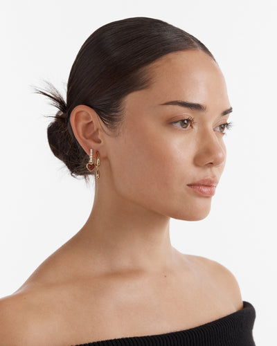 En Pointe Hoop Earrings - Claret