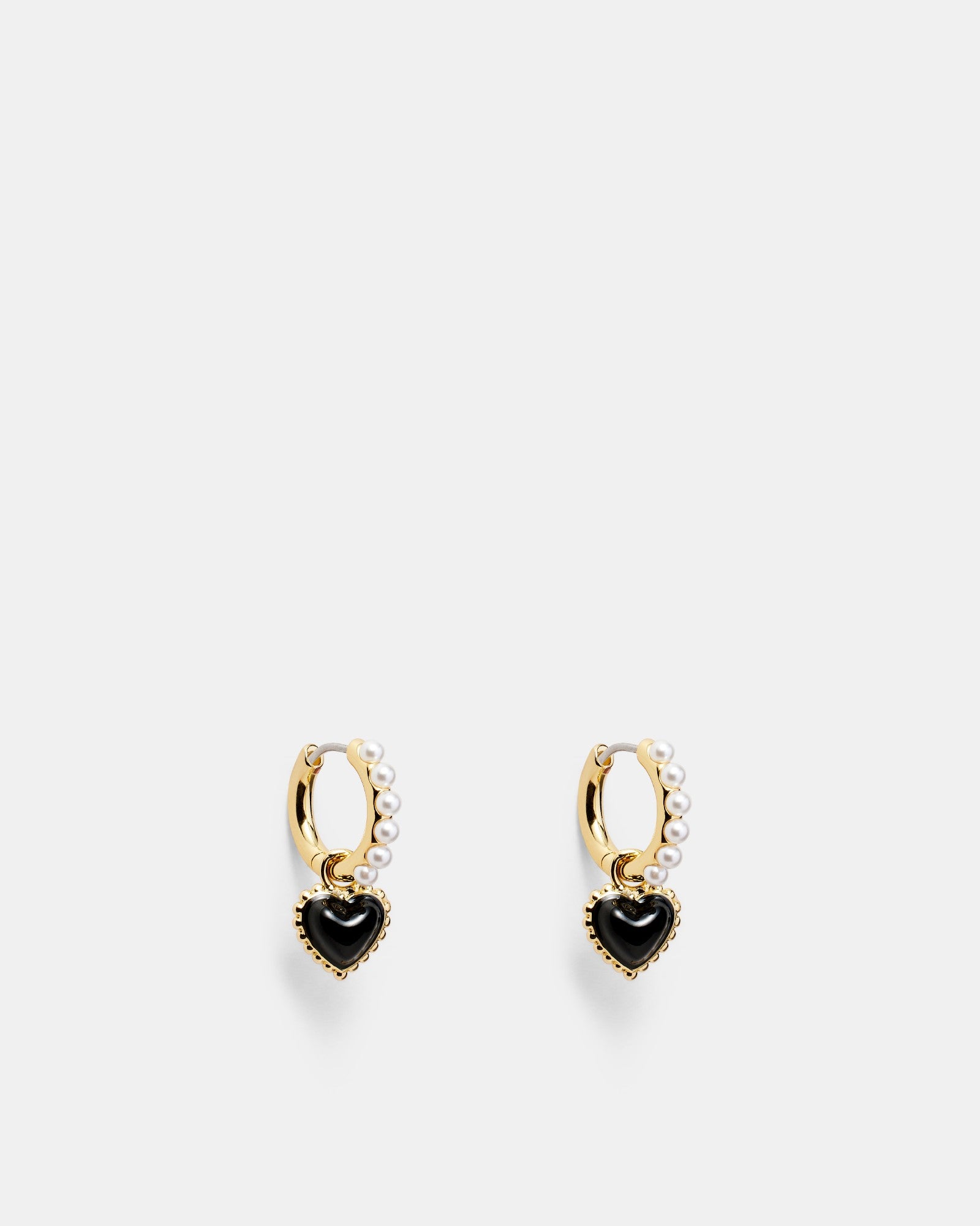 En Pointe Hoop Earrings - Black