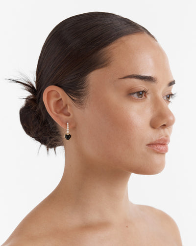 En Pointe Hoop Earrings - Black