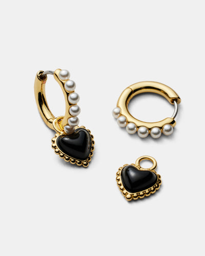 En Pointe Hoop Earrings - Black