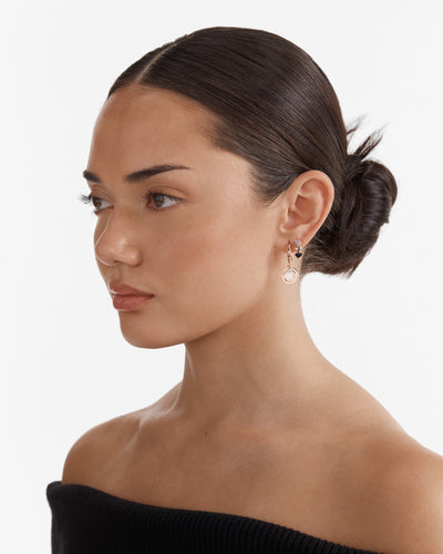 All Heart Huggie Earrings - Black