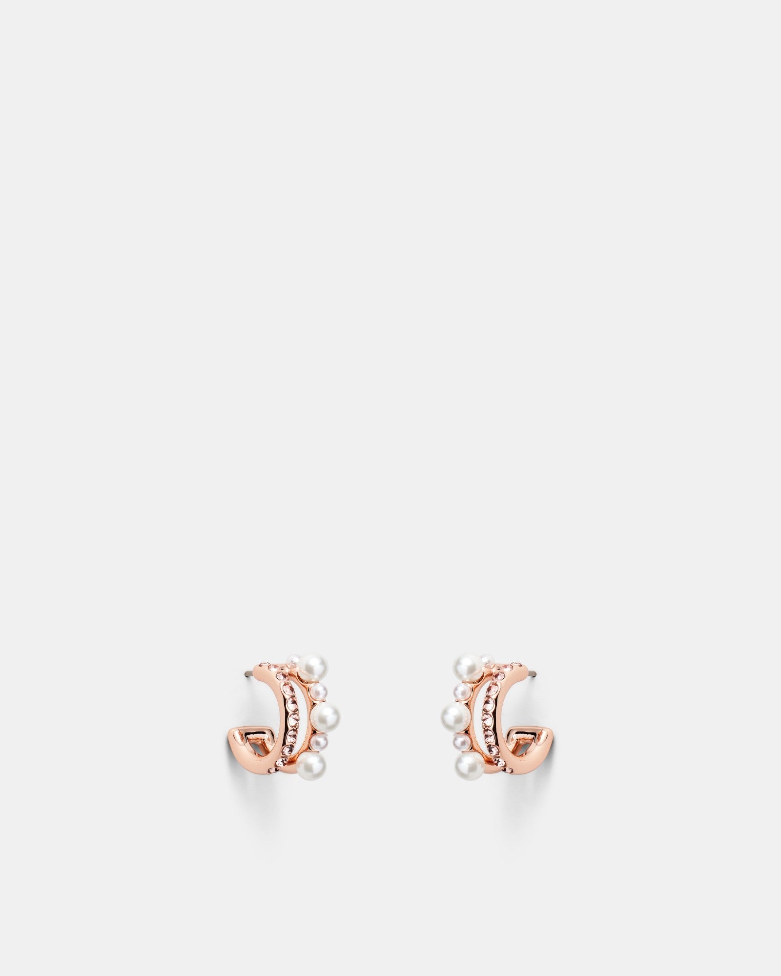 Pearlina Double Hoop Earrings - Fawn