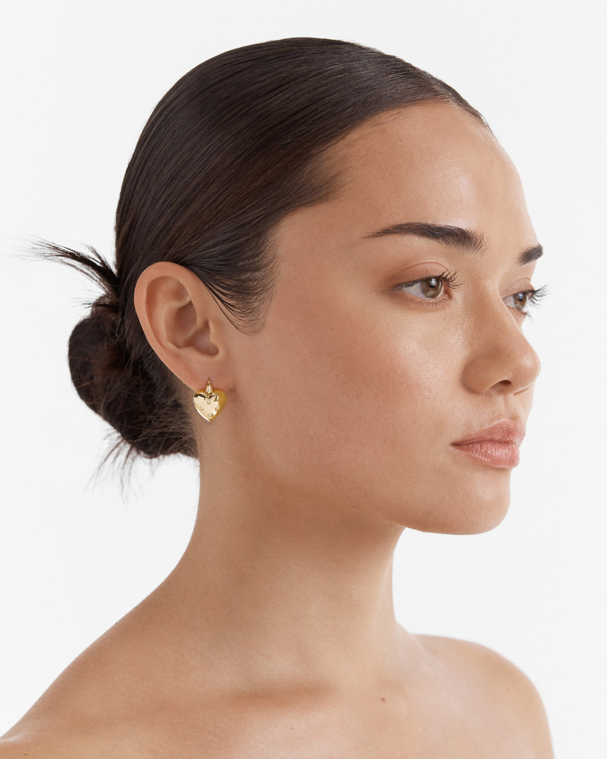 Smitten Heart Stud Earrings - Gold