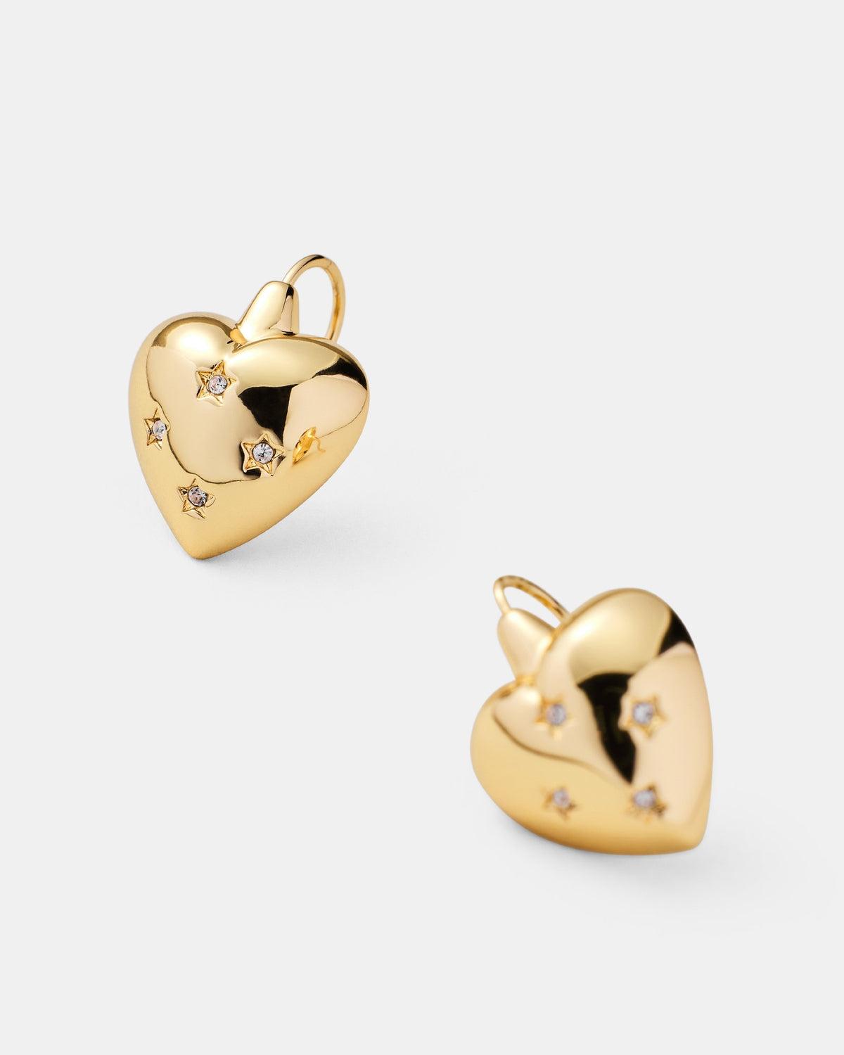 Smitten Heart Stud Earrings - Gold
