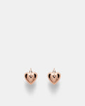 Smitten Heart Stud Earrings - Rose Gold