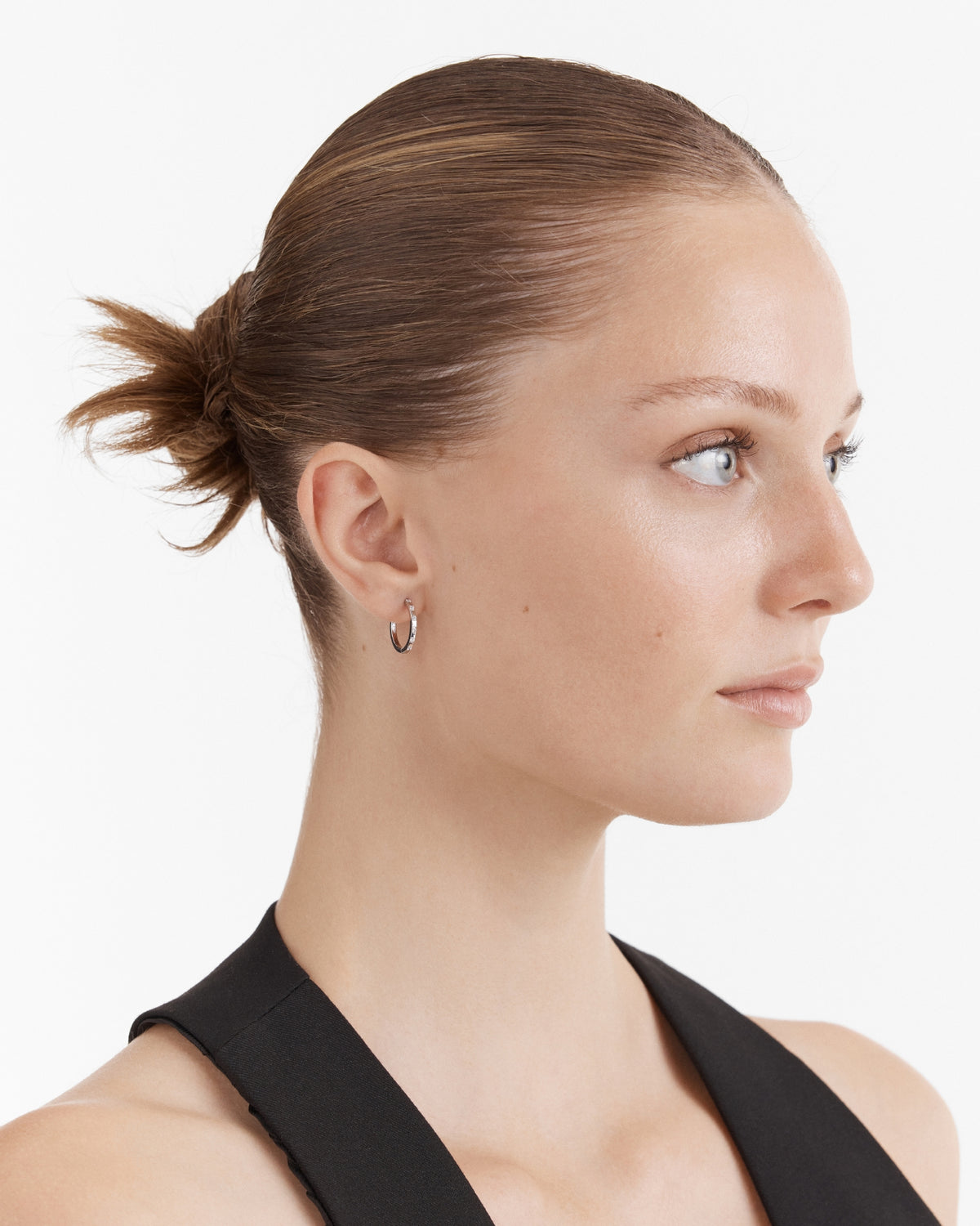 Vela Large Huggie Hoop Earrings - Silver