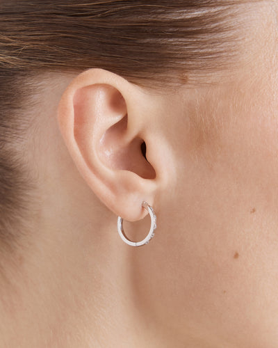 Vela Large Huggie Hoop Earrings - Silver